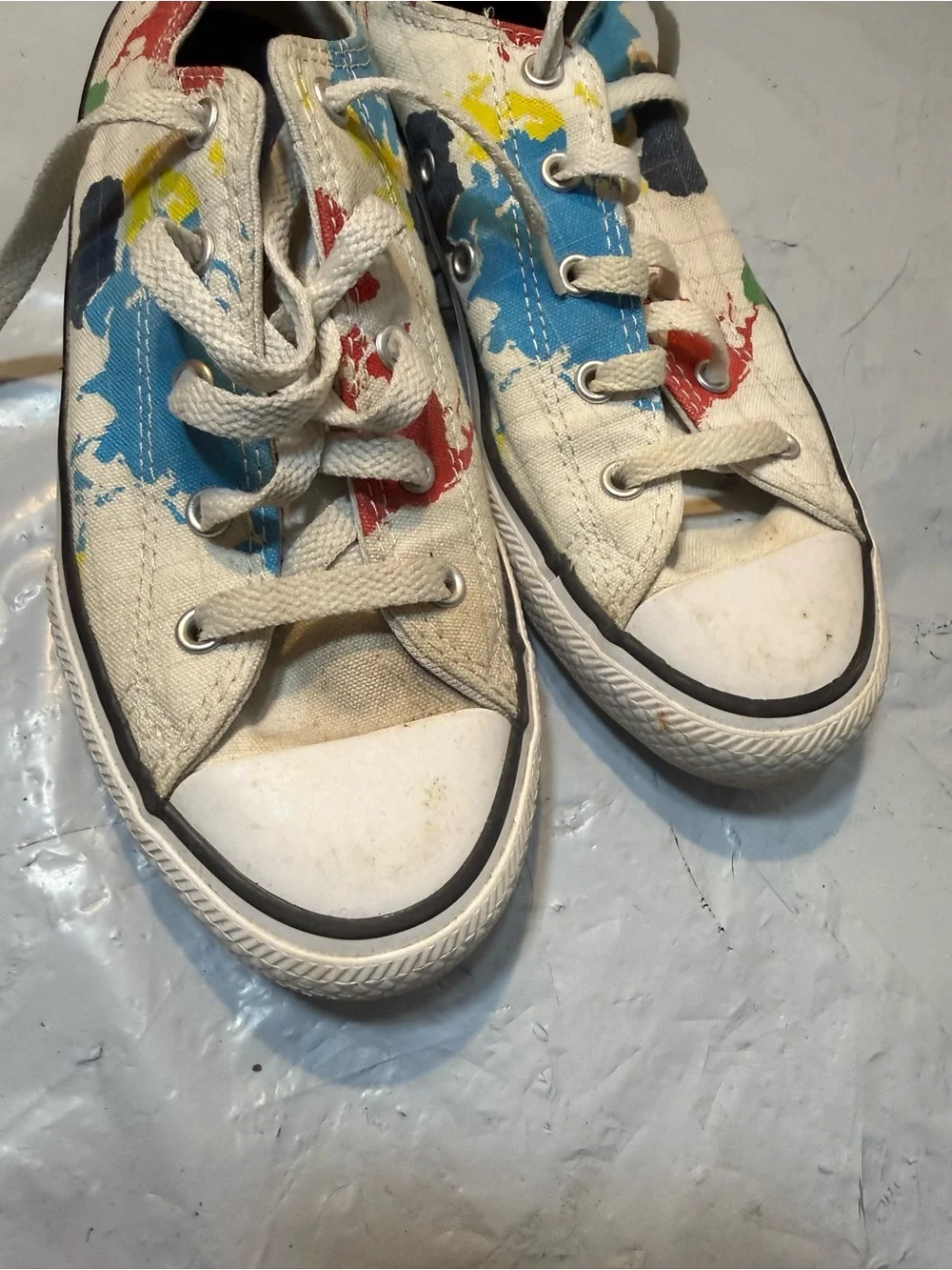 Converse All Star World Map print colorful sneakers Lace Up Shoes size 4